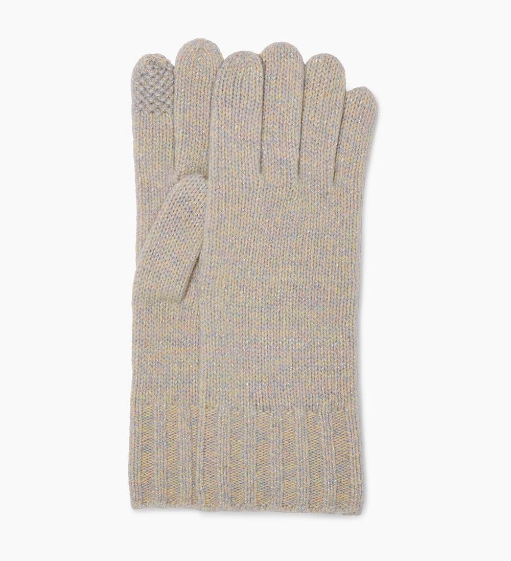 Ugg Pippa Rib Knit - Womens Gloves - Beige - NZ (0652VDRIZ)